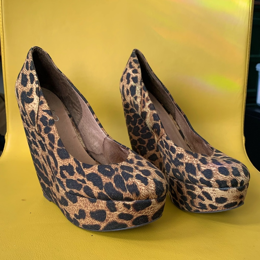 ALDO cheetah print platform wedges